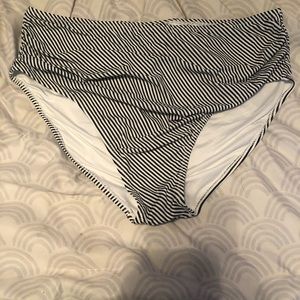 cute rooshed striped highwaised swimsuit bottom